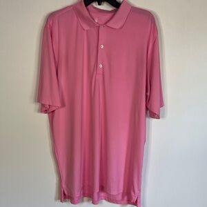 F&G Tech Mens XL Pink Short Sleeve Polo  W/Naperville Country club Symbol EUC